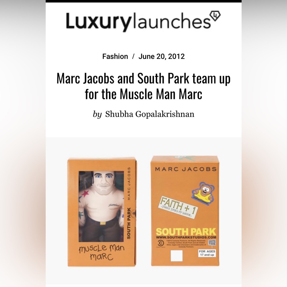 Cartman’s “Muscle Man Marc” stuffed doll. Never opened. 2012 brand new.